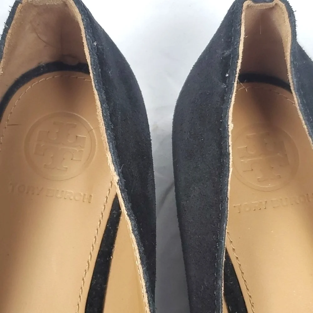 Tory Burch Marsden Black‎ Suede Smoking Flat